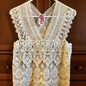 Johnny Was Crochet Cotton Top